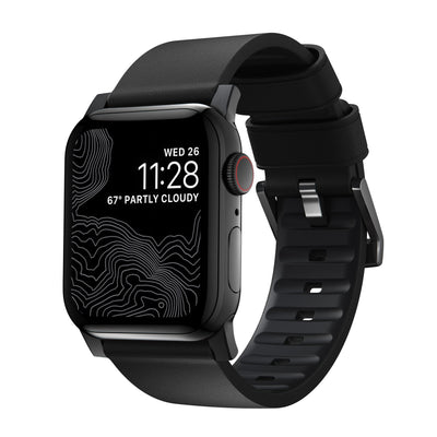 Nomad Active Pro lederen bandje pro zwart / zwarte hardware (45-49mm)