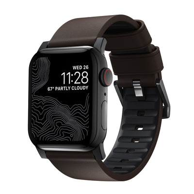 Nomad Active Pro lederen bandje bruin / zwarte hardware (45-49mm)