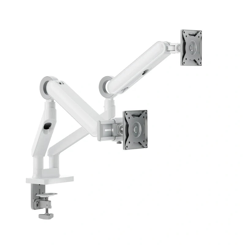 Alogic Glide flexible monitor arm dual - white