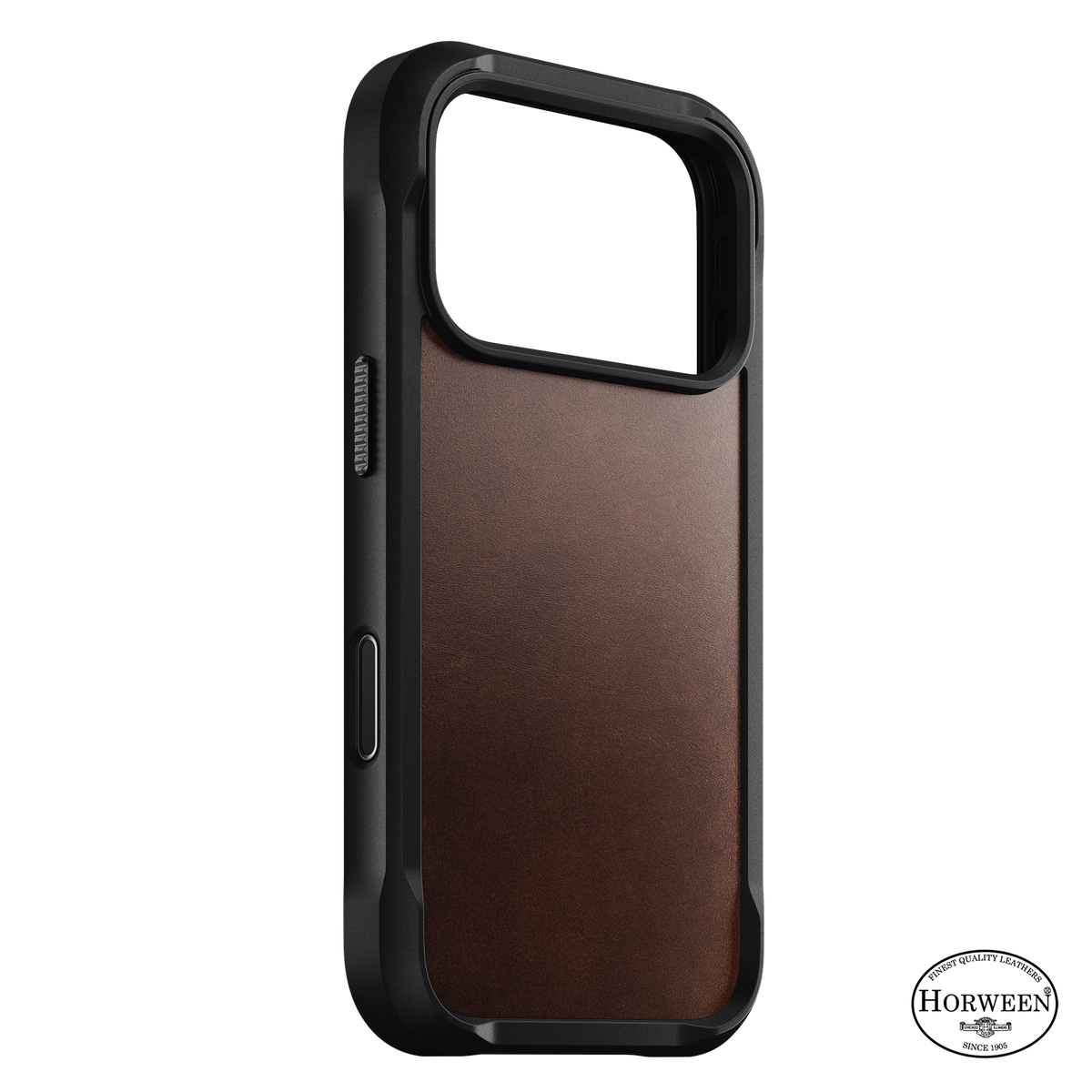 Nomad Rugged Horween leather case iPhone 18 Pro - Rustic Brown