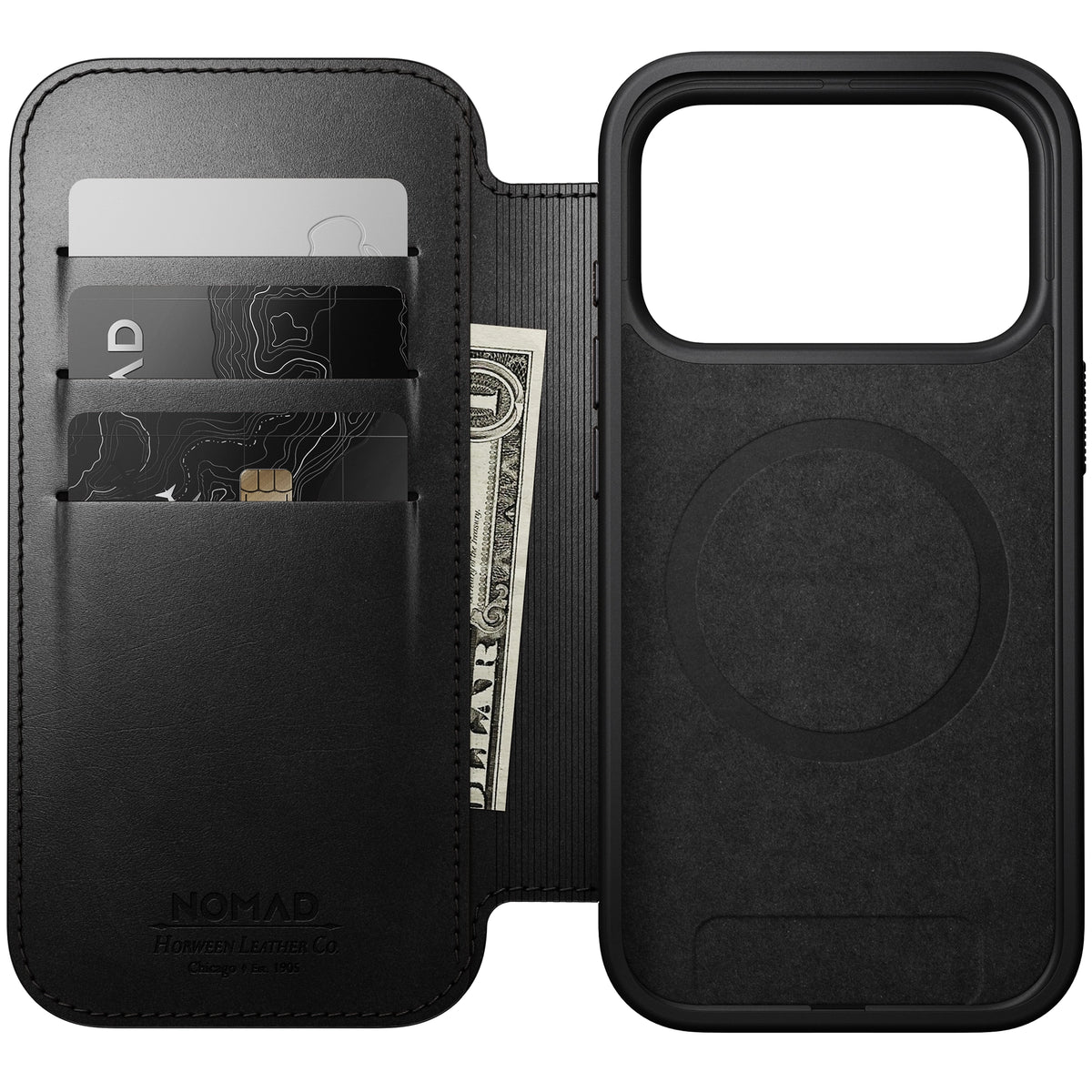 Nomad Horween leather folio iPhone 17 Pro
