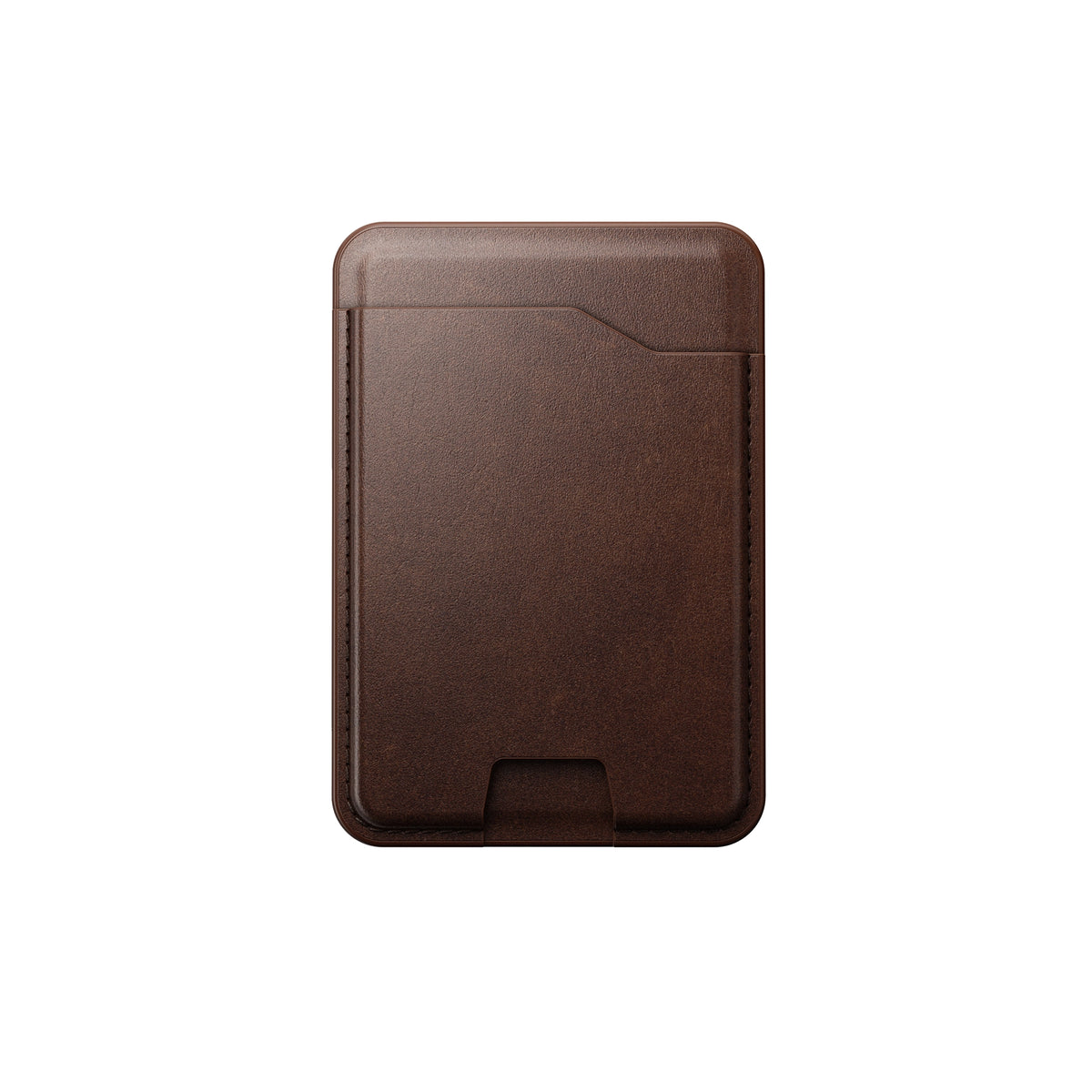 Nomad Magsafe Horween leather card wallet with Find My - rustic brown