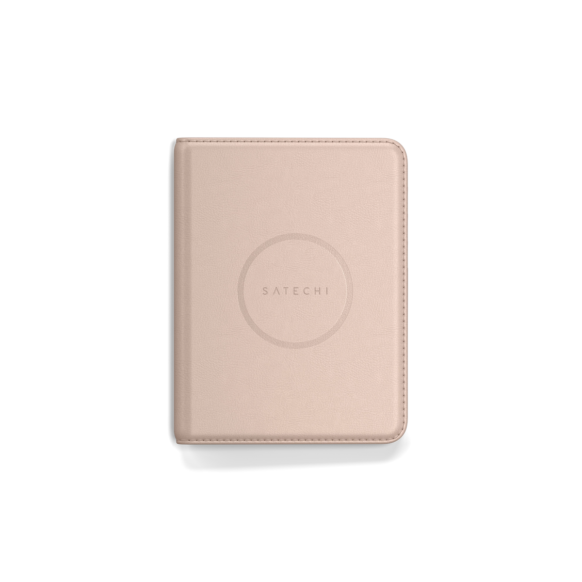 Satechi FindAll vegan-leather passport cover with Find My - desert rose