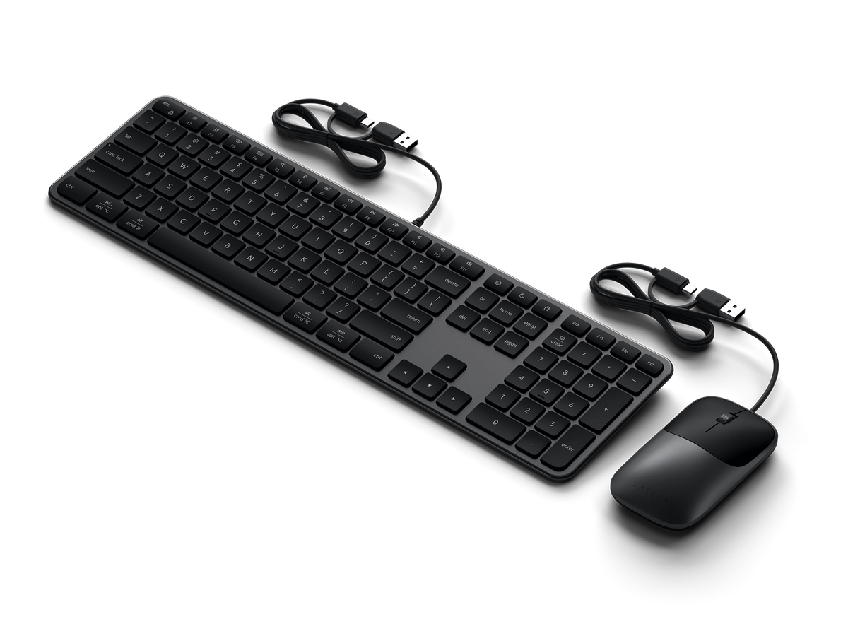 Satechi Slim CLX3 wired mouse & keyboard combo - space black