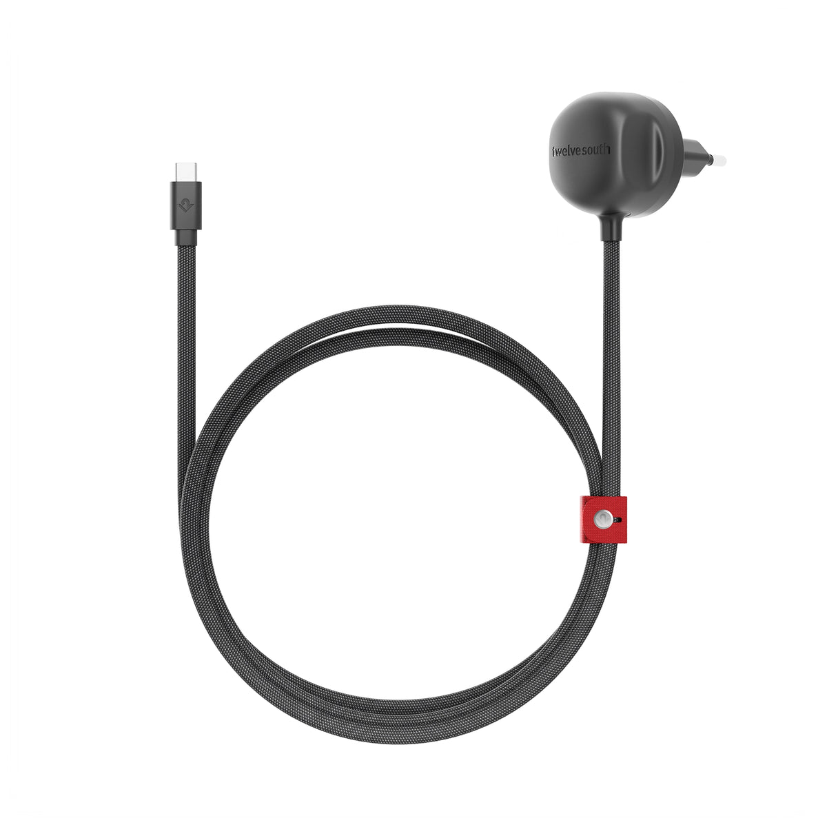 Twelve South PowerCord charging cable (1.2m/30W) - slate black